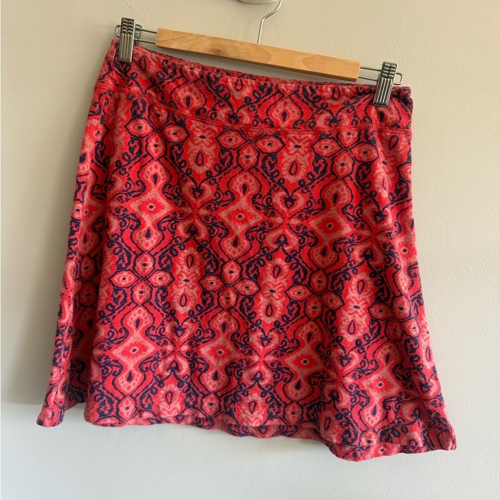 Fresh Produce Coral & Navy Printed Cotton Skirt – Size Small
